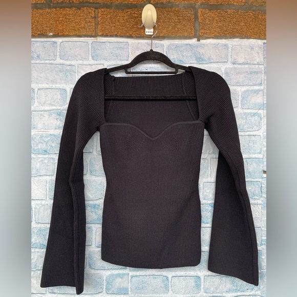 PIXIE MARKET CHIARA KNIT BUSTIER TOP IN BLACK SIZE MEDIUM - Picture 2 of 14